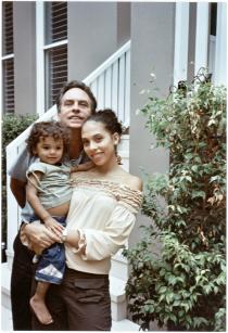 John Molnar with his daughter and grandchild