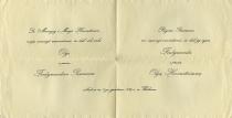 Invitation to the wedding of Olga Pamm