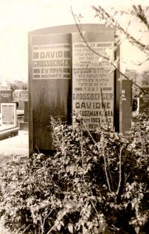 The tombstone of  Magdalena Berger's parents Klara and David  Grossberger
