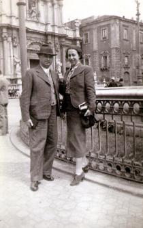 Magdalena Berger's father David Grossberger with his second wife Joli in Venice